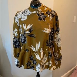 Floral peplum style blouse